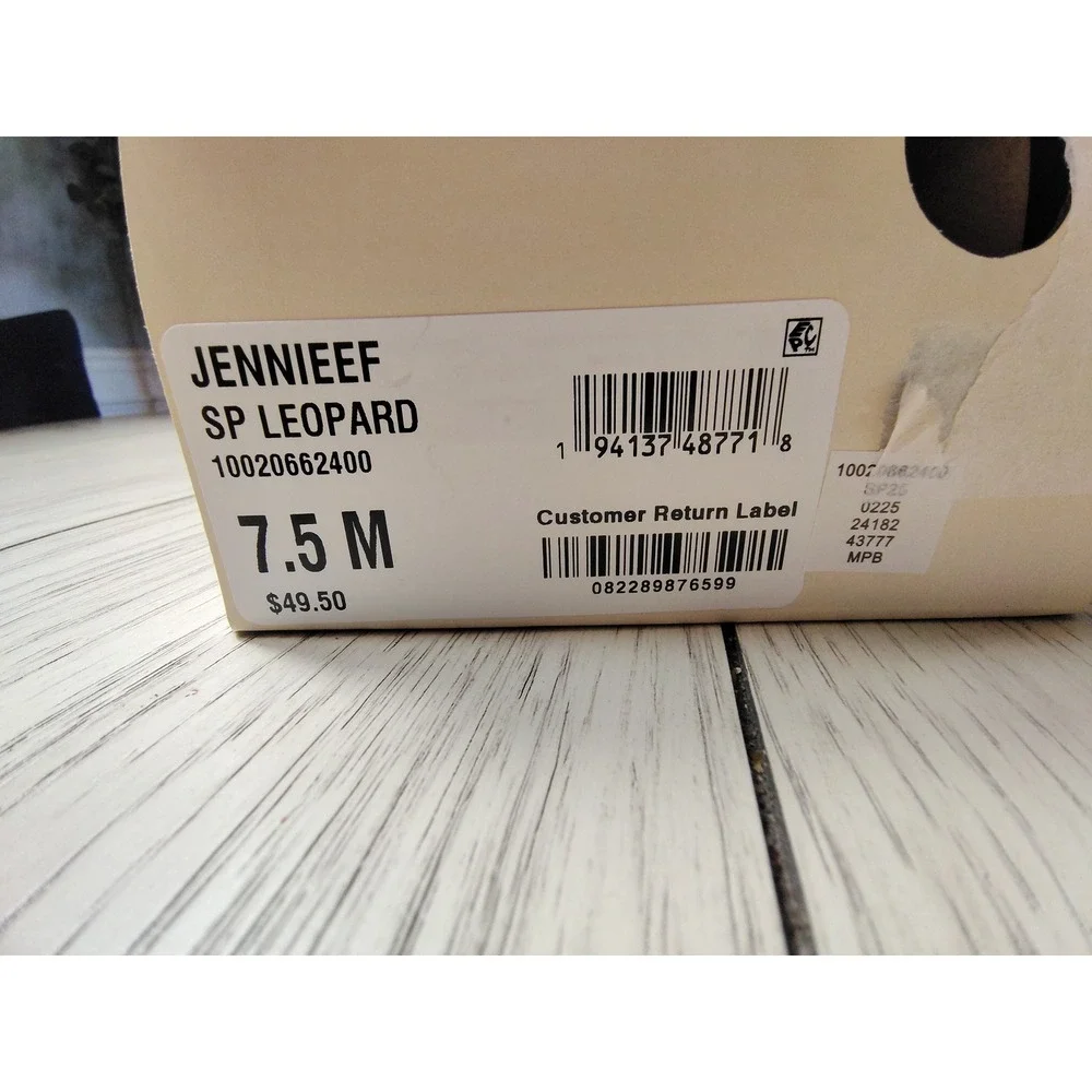 On 34th Jennieef Leopard Print Lace Up Flat‎ Sandals Brown Animal Print 7.5M